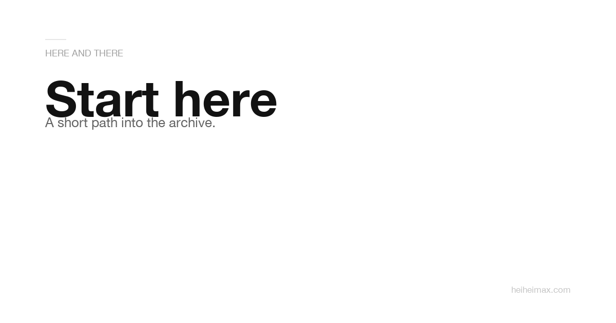 Start here · Here and there
